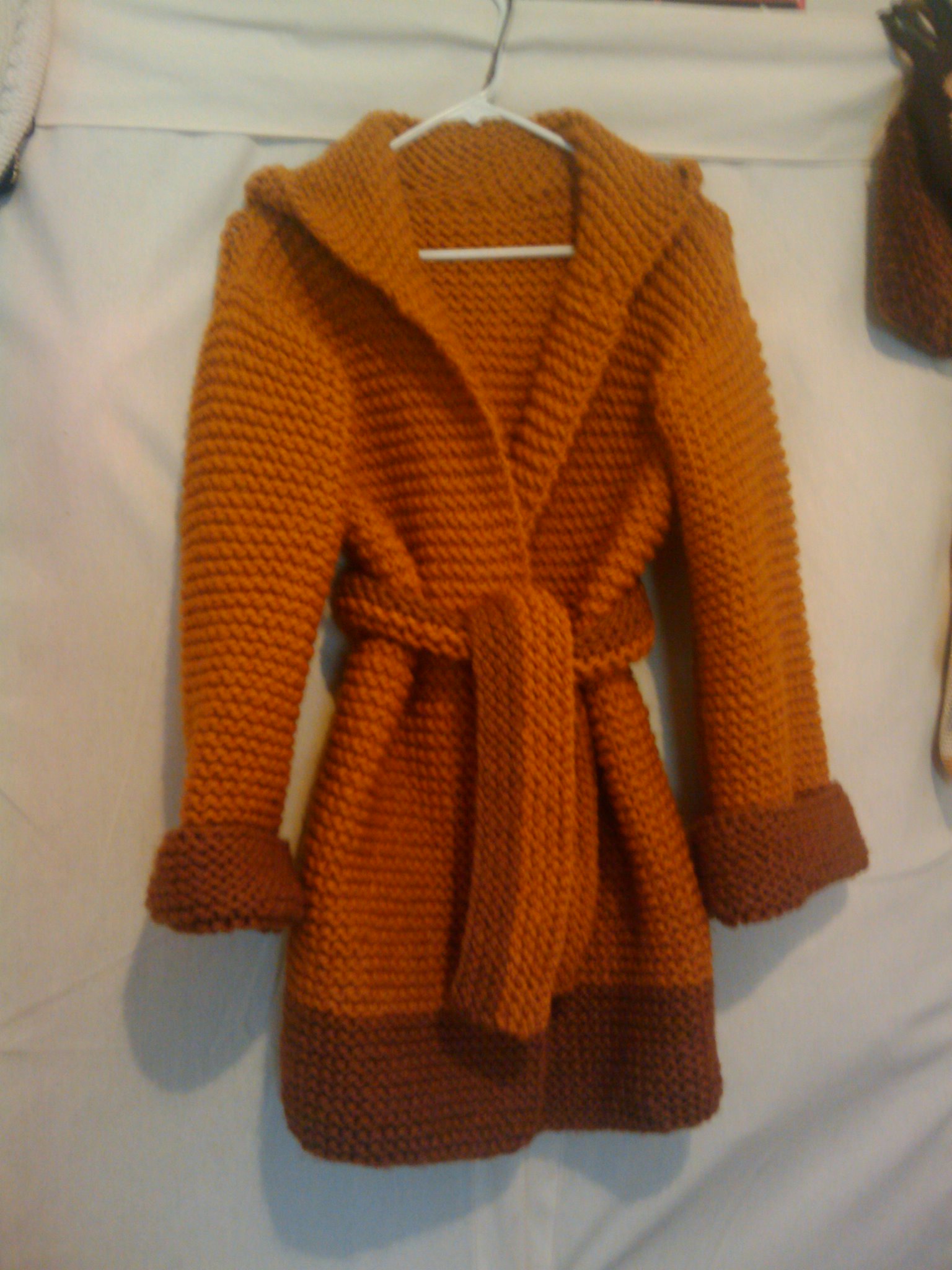 Hand Knit Hooded Big Coat