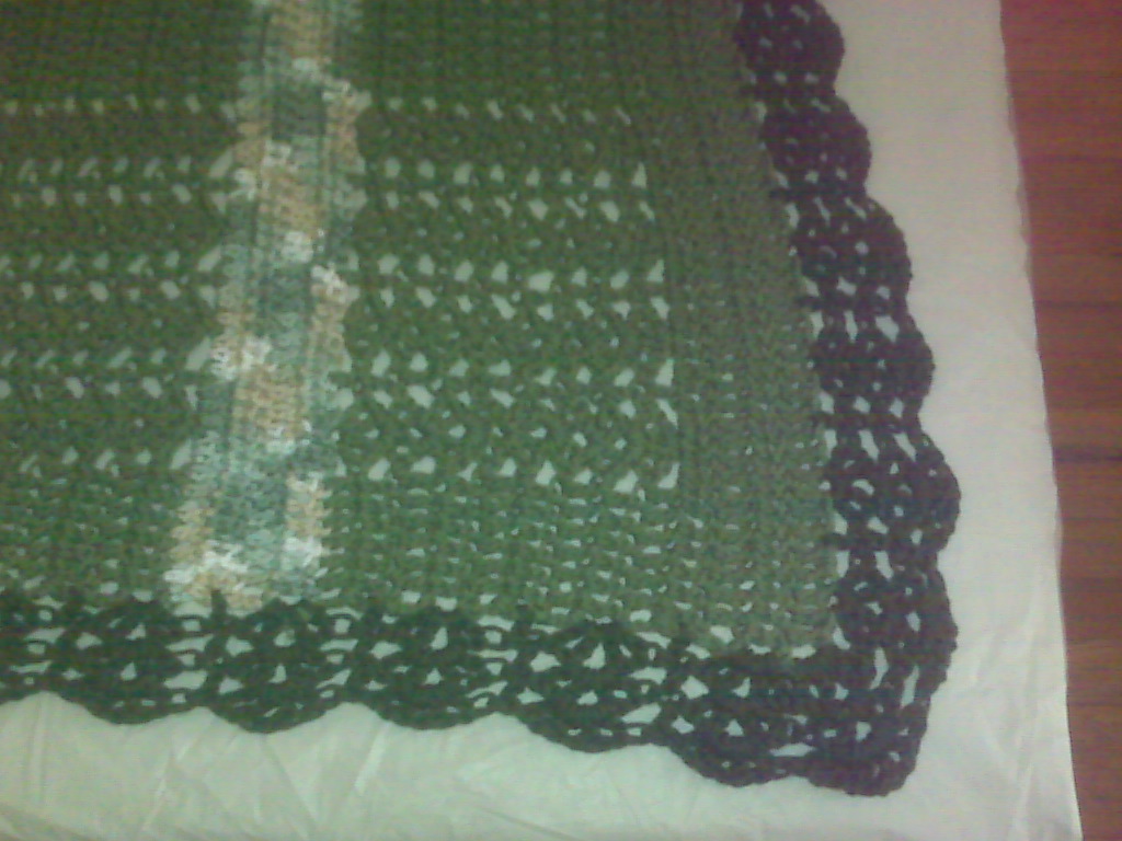 Queen-Sized Military Hand-Crochet Blanket